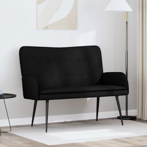 vidaXL Kétüléses Kanapé Fekete 115 x 61 x 87 cm szövet