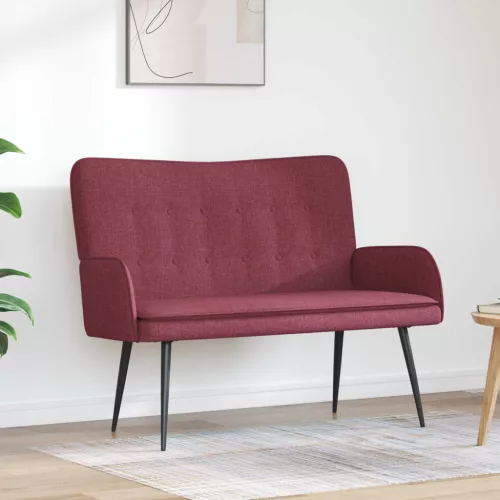 vidaXL Kétüléses Kanapé bordó 115 x 61 x 87 cm szövet