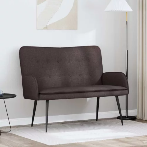 Kétüléses Kanapé Sötét Barna 115 x 61 x 87 cm Szövet