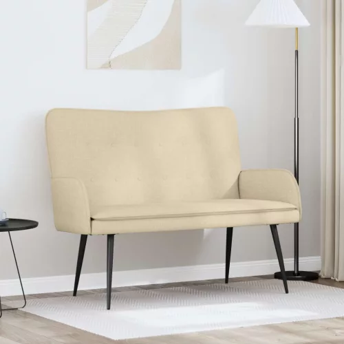 vidaXL Kétüléses Kanapé Krém 115 x 61 x 87 cm szövet