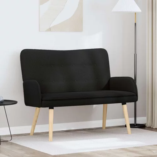 Kétüléses Kanapé Fekete 115 x 61 x 87 cm Bouclé