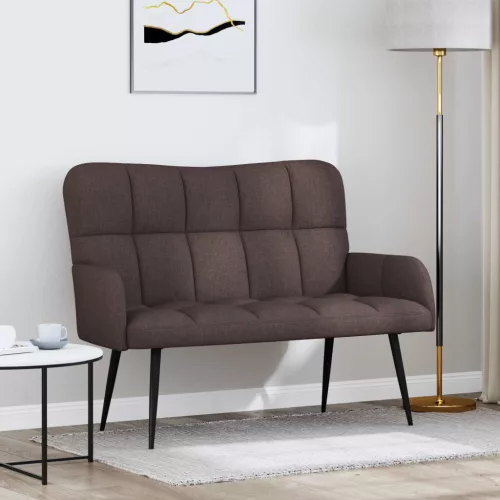Kétüléses Kanapé Sötét Barna 115 x 61 x 87 cm Szövet