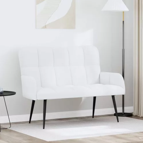 Kétüléses Kanapé Fehér 115 x 61 x 87 cm Szövet