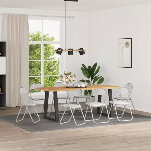 vidaXL Összecsukható szék 8 pcs Fehér és Szürke 48 x 43,5 x 81 cm