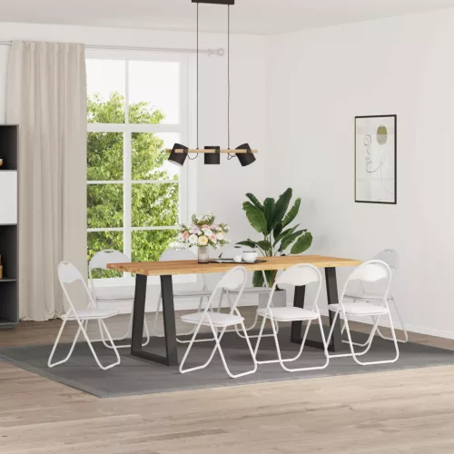 vidaXL Összecsukható szék 8 pcs Fehér 48 x 43,5 x 81 cm Műbőr