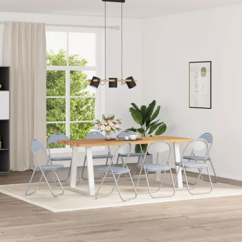 vidaXL Összecsukható szék 8 pcs Szürke 48 x 43,5 x 81 cm Műbőr