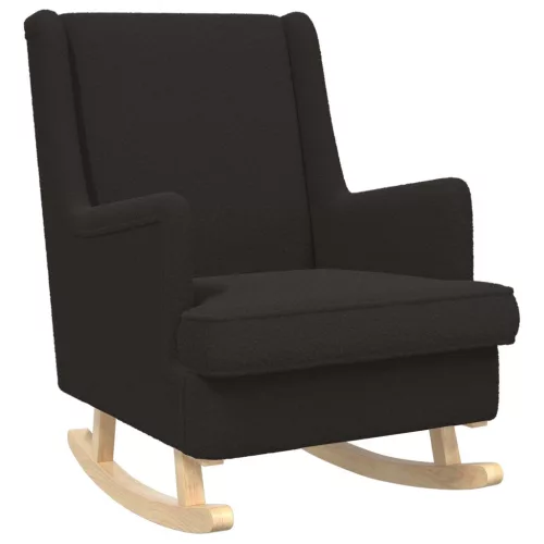 vidaXL Hintaszék Fekete 62 x 80 x 85 cm Juh Gyapjú