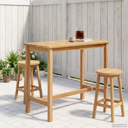 Bárasztal Természetes 110 x 60 x 105 cm Szilárd Teak