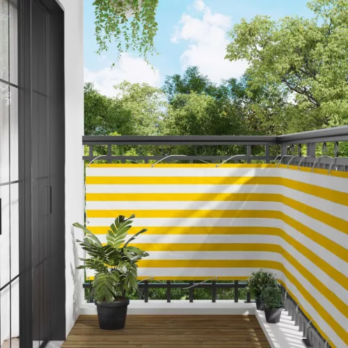 vidaXL Erkély Szúnyogháló Sárga és Fehér 100 x 800 cm Oxford Szövet