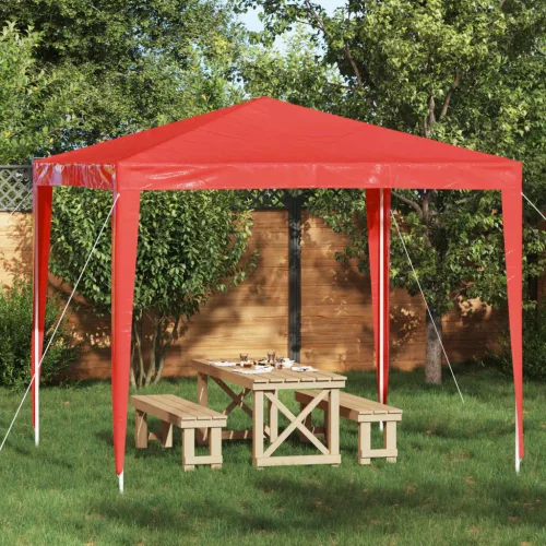 vidaXL Partysátor 250 x 250 x 240 cm Piros PE és acél