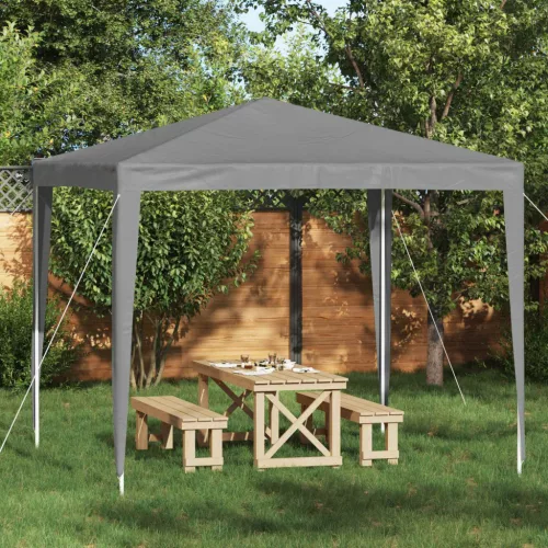 vidaXL Partysátor 250 x 250 x 240 cm Világosszürke PE és acél