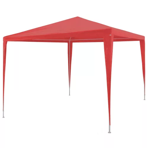 vidaXL Partysátor Piros 300 x 300 x 255 cm PE és acél