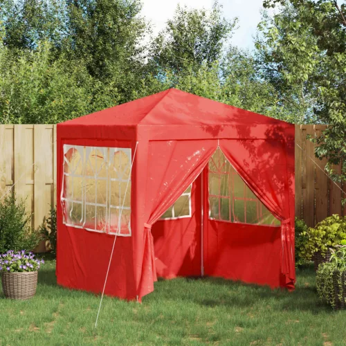 vidaXL Partysátor Piros 200 x 200 x 240 cm PE és acél