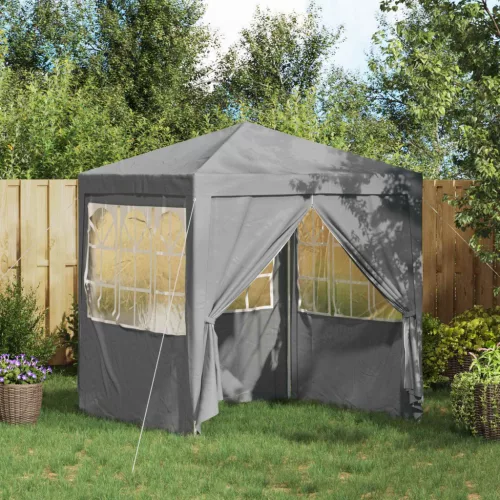 vidaXL Partysátor Világosszürke 200 x 200 x 240 cm PE és acél