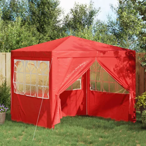vidaXL Partysátor Piros 250 x 250 x 240 cm PE és acél