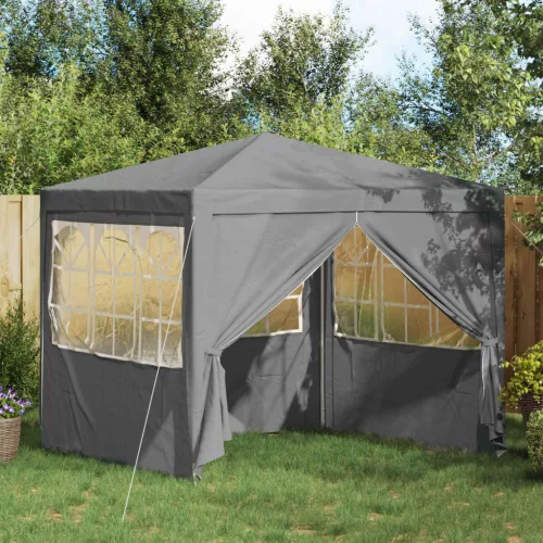 vidaXL Partysátor Világosszürke 250 x 250 x 240 cm PE és acél