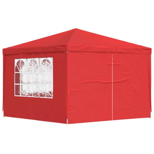 vidaXL Partysátor 300 x 300 x 255 cm Piros PE és acél