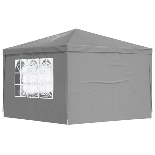 vidaXL Partysátor 300 x 300 x 255 cm Világosszürke PE és acél