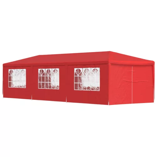 vidaXL Partysátor 900 x 300 x 255 cm Piros PE és acél