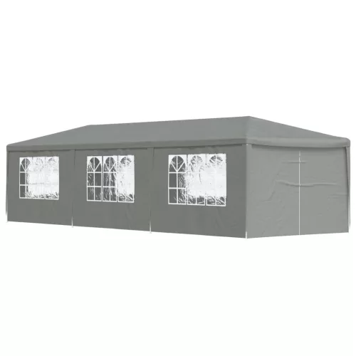 vidaXL Partysátor 900 x 300 x 255 cm Világosszürke PE és acél