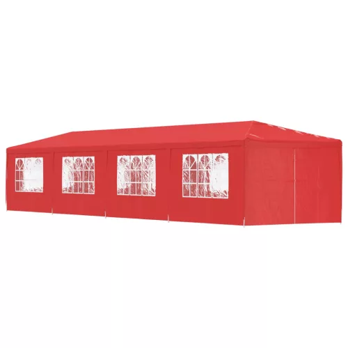 vidaXL Partysátor 1200 x 300 x 255 cm Piros PE és acél