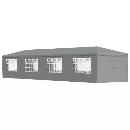 vidaXL Partysátor 1200 x 300 x 255 cm Világosszürke PE és acél