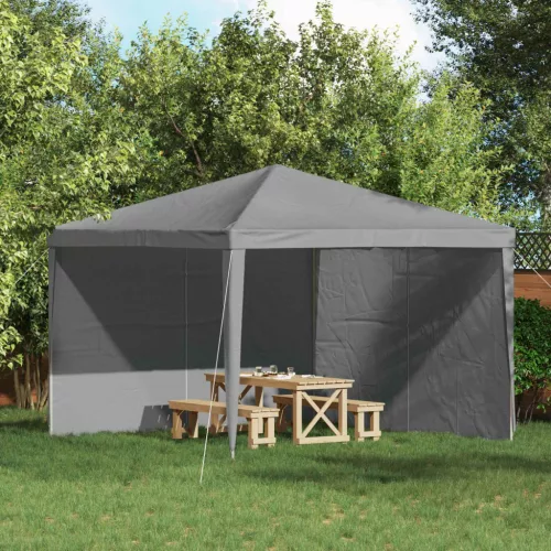 vidaXL Parti sátor oldalfal 2 pcs Világosszürke 400 x 195 cm