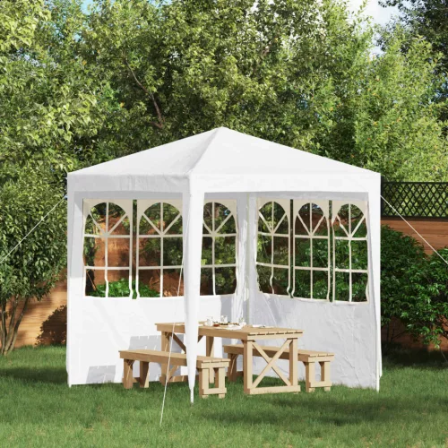 vidaXL Parti sátor oldalfal 2 pcs 200 x 195 cm Fehér PE és acél