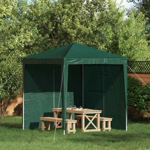 vidaXL Parti sátor oldalfal 2 pcs Zöld 200 x 195 cm PE és acél