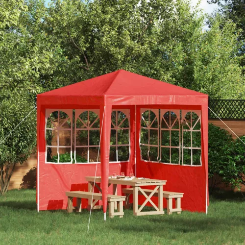 vidaXL Parti sátor oldalfal 2 pcs 200 x 195 cm Piros PE és acél
