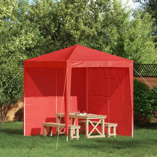 vidaXL Parti sátor oldalfal 2 pcs Piros 200 x 195 cm PE és acél
