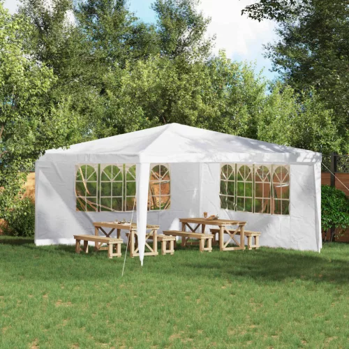 vidaXL Parti sátor oldalfal 2 pcs 400 x 195 cm Fehér PE és acél