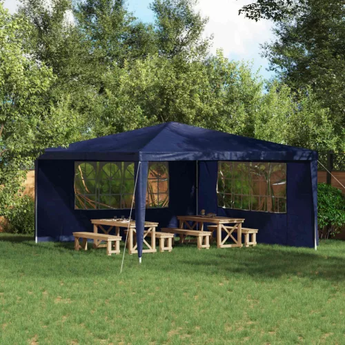 vidaXL Parti sátor oldalfal 2 pcs 400 x 195 cm Kék PE és acél