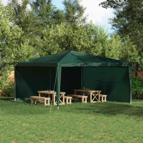 vidaXL Parti sátor oldalfal 2 pcs Zöld 400 x 195 cm PE és acél