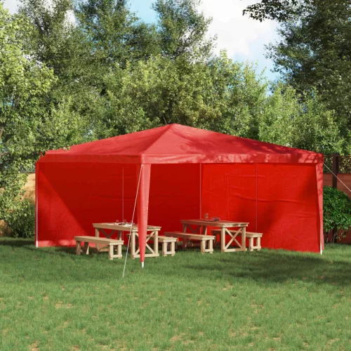 vidaXL Parti sátor oldalfal 2 pcs Piros 400 x 195 cm PE és acél