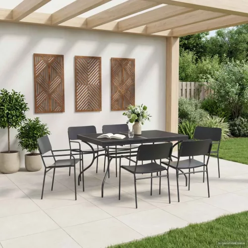 Húzható Mesh Étkezőasztal Antracitszürke 212 x 90 x 76 cm Acél