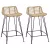 vidaXL Bárszék 2 pcs Természetes 44 x 45 x 76 cm Rattan és acél