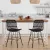vidaXL Étkezőszék 2 pcs Fekete 41 x 55 x 85 cm Rattan és acél