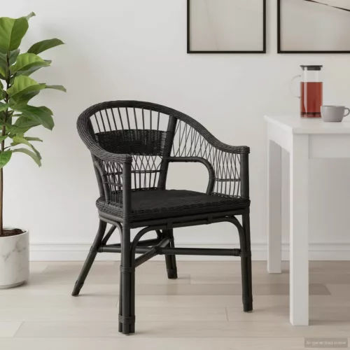 vidaXL Összecsukható Szék Fekete 60 x 60 x 81 cm Rattan