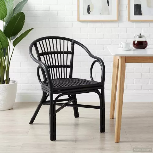 vidaXL Összecsukható Szék Fekete 58 x 60 x 81 cm Rattan