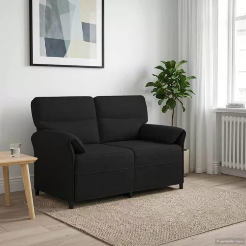 Kétüléses Kanapé 2-személyes Fekete 138 x 83 x 95 cm Szövet