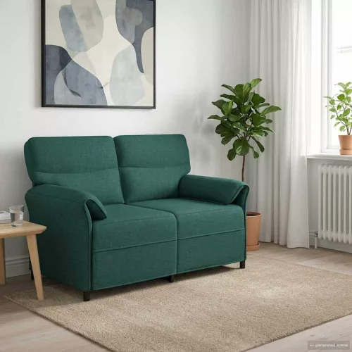 Kétüléses Kanapé 2-személyes Sötétzöld 138 x 83 x 95 cm Szövet