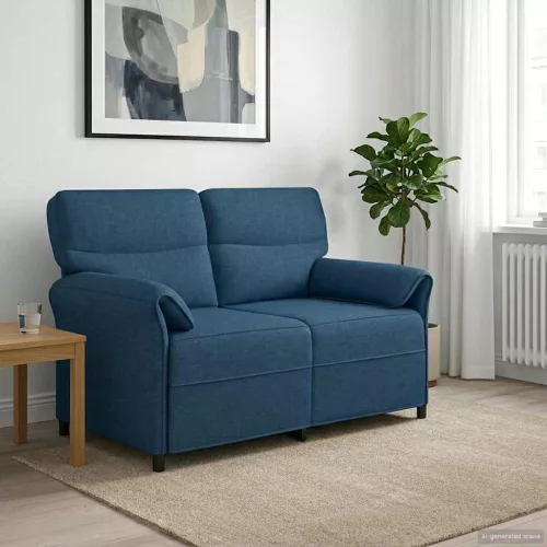 Kétüléses Kanapé 2-személyes Kék 138 x 83 x 95 cm Szövet