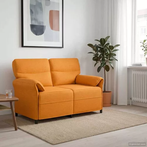 Kétüléses Kanapé 2-személyes Sötét sárga 138 x 83 x 95 cm