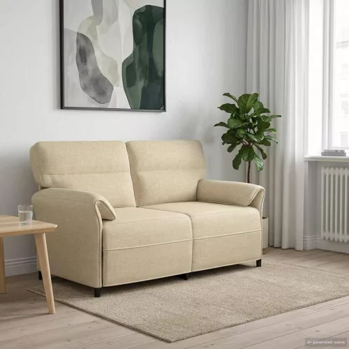 Kétüléses Kanapé 2-személyes Krémszínű 158 x 83 x 95 cm Szövet