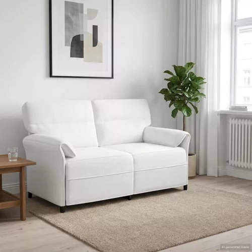 Kétüléses Kanapé 2-személyes Fehér 158 x 83 x 95 cm Szövet