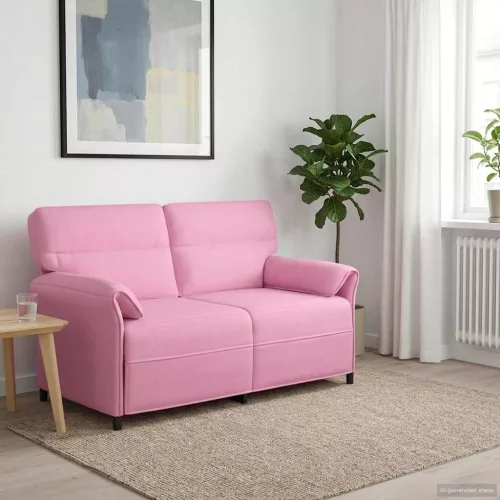 Kétüléses Kanapé 2-személyes Rózsaszín 158 x 83 x 95 cm Szövet