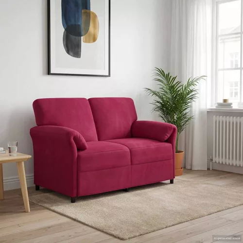 Kétüléses Kanapé Bordó 138 x 83 x 95 cm Bársony
