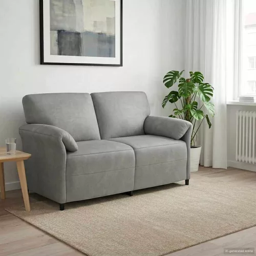 Kétüléses Kanapé Világosszürke 158 x 83 x 95 cm Bársony