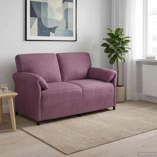 Kétüléses Kanapé Lila 158 x 83 x 95 cm Bársony